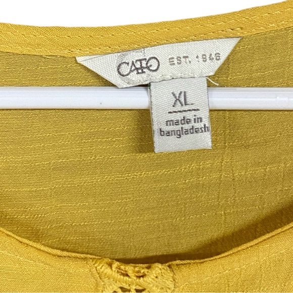 Vibrant Yellow Cato Boho Top with Crochet Detail - Picture 3 of 5